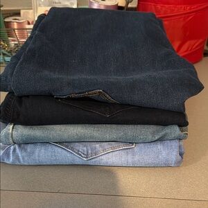 Lot of 4 Old Navy Rockstar Mid-Rise Jeans - Shades of Denim Blue EUC